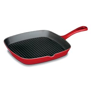 Cuisinart CI30-23CR Chef Classic Enameled Cast Iron 9-1/4-Inch Square Grill Pan Cardinal Red