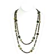 HinsonGayle "Anastasia" Double Strand Green Pearl and Agate Necklace