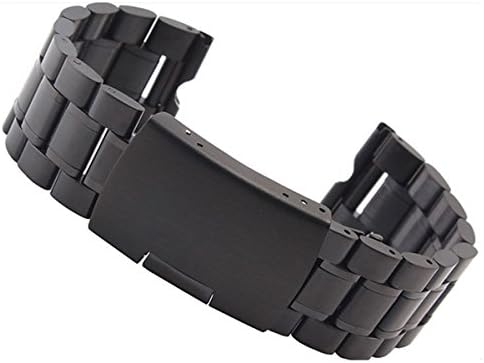 Teliqi Black 22mm Stainless Steel Metal Watch Band Strap Bracelet for Motorola Moto 360