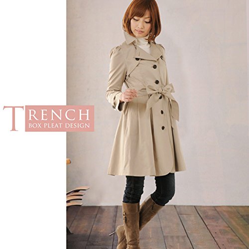 トレンチ コート ボックス プリーツ デザイン サイズ:13号[LL(大きいサイズ)] カラー:ベージュ(No.08000020-zz-13-beger ) [エースタイル]Aastyle