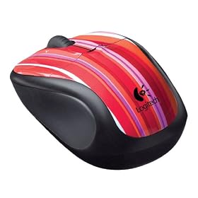 Logitech V220 Cordless Optical Mouse for Notebooks (Candy Stripe)