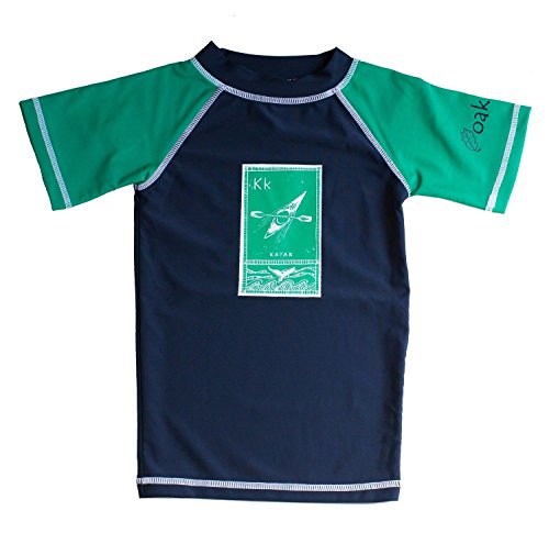 Oakiwear Kids' Rash Guard Short Sleeve UPF 50+ Sun Shirt