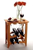 Casual Style Honey Pine Finish Compact Wine Rack