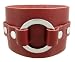 Brown Leather Chrome O Ring Wristband Bracelet