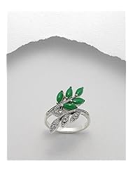 Leaf Marcasite Ring In 92.5 Sterling Silver