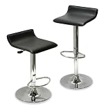 Winsome 93329 Air Lift Faux Leather Stool Black w/Chrome (Set of 2)