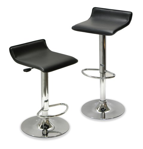 Buy Winsome 93329 Air Lift Faux Leather Stool Black w/Chrome (Set of 2) online at Discounted New and Used prices. Delivered to your door with Off-The-Bookshelf.
