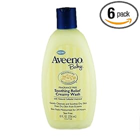 Aveeno Baby Soothing Relief Creamy Wash, Fragrance Free, 8-Ounce Bottle
