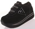 VOLATILE Inspiration Womens Black Suede Wedge Platform Shoes