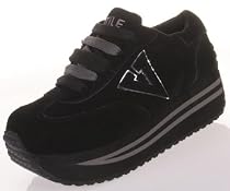 VOLATILE Inspiration Womens Black Suede Wedge Platform Shoes