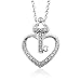 Sterling Silver Key My Heart Diamond Pendant Necklace (HI, I, 0.10 carat) Sterling Silver Key My Heart Diamond Pendant Necklace (HI, I, 0.10 carat)