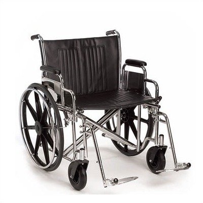 Breezy EC 2000HD Heavy-Duty and Extra Wide Wheelchair Seat Size: 22 x 18 (450 lb. weight capacity), Footrest Style: Swing-Away Footrest