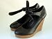 PUMPS KEILABSATZ PLATEAU HEELS BRUGES SCHWARZ (P49)