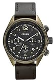 Fossil Flight Leather Watch - Black