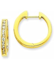 0.5 Carat 14K Gold Diamond Hoop Earrings