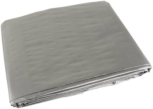 Silver 10x14 Heavy Duty UV Protected Treated Canopy Sun Shade Boat Cover Tarp