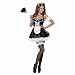 Smiffy's Women's Fever Flirty French Maid Costume, Black/White, Large