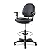 Alera Interval Series Swivel Task Stool with PVC Free Faux Leather, Black