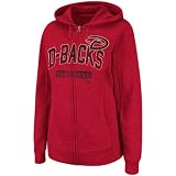 MLB Women's Arizona Diamondbacks Real Flava Long Sleeve Full Zip Hoodie (Bright Cardinal Heather, Medium)