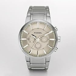 Fossil Men's FS4359 Stainless Steel Bracelet Silver Analog Dial Chronograph Watch