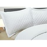Natural Comfort Luxury Lines Microfiber Quilted Bedding Set, King, White