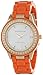 Anne Klein Women's 10/9956WTOR  Swarovski Crystal Accented Gold-Tone Orange Resin Bracelet Watch