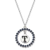 MLB Texas Rangers Necklace W/ Blue Crystal Wreath