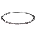 Clear Crystal Bangle- Pink