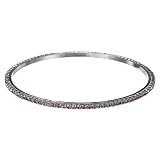 Clear Crystal Bangle - Pink