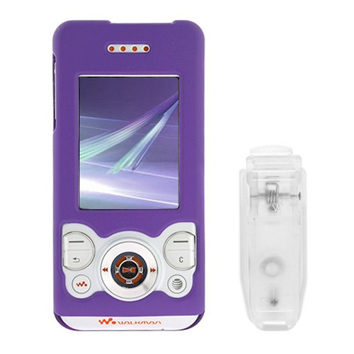 Solid Purple Rubberized Snap on Crystal Case for Sony Ericsson W580i W580 Cell Phone