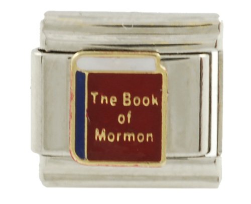 SilverBin Enamel Paint Book of Mormon Stainless Steel Italian Charm Link