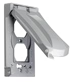 Wall Plates: Taymac MX1000 One Gang Vertical Flat Metal Weatherproof Cover 6 Configurations Grey