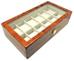 Heiden Premier Burlwood Watch Box- 12...