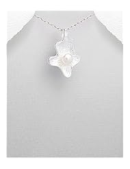 Fresh Water Pearls Pendant Necklace In 92.5 Sterling Silver