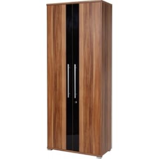 Aktenschrank Retsam Büroschrank 75x185cm Walnuss/Schwarz Holz