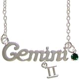 Gemini Horoscope Zodiac Nameplate Necklace In Silver