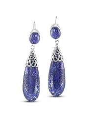 CleverEve Luxury Series Large Pear Shape & Circle Dangling Jade Earrings