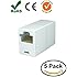 iMBAPrice&reg; RJ45 Coupler - (Pack of 5) Cat5e Ethernet Cable Extender Female to Female Straight Modular Inline Coupler
