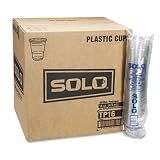 SOLO Cup Company Plastic Cold Cups, 16 Ounces, Clear, 20 Bags of 50 Per Carton