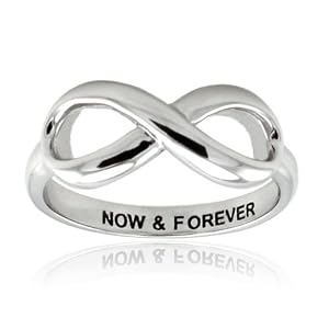 Argent Fin Now & Forever Anneau infini - Taille 52