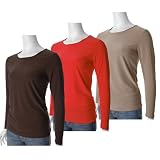 Adi Designs Jewel Neck Long Sleeve Missy Stretch Top