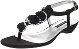 Bandolino Womens Bestseller Thong Sandal,Black Multi Suede,6.5 M US