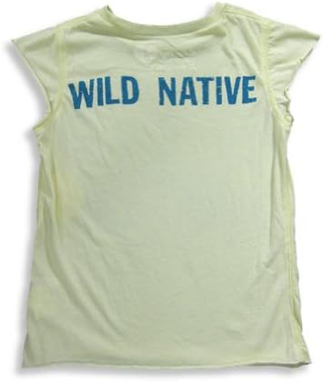 Dinky Souvenir by Gold Rush Outfitters - Big Girls' Cap Sleeve Shirt, Pale Yellow, Teal 16575-12