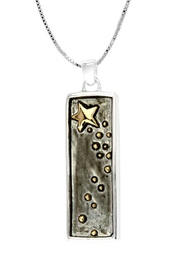 14k Yellow Gold Plated Sterling Silver “The Future Belongs To Those Who Believe In the Beauty of Their Dreams” Reversible “Two-Tone” Pendant, 18″
