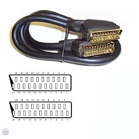 Ex-Pro Premium 2m Gold Scart Cable Lead, 21 Pin, Fully Screened. 2 Year Warranty. Extra Value cable.