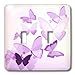 3dRose LLC lsp_101505_2 Pretty Transparent Purple Butterflies Double Toggle Switch