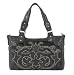 ISABELLA FIORE Black Leather Pony Hair Studded Handbag