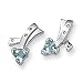 Blue Topaz and Diamond Sterling Silver Earrings