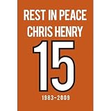 Professionally Framed Cincinnati Bengals (Chris Henry, RIP, 15) Sports Poster Print - 13x19 with RichAndFramous Black Wood Frame
