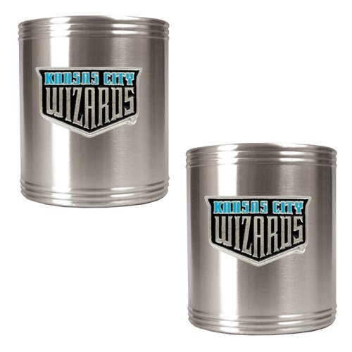 Kansas City Wizards MLS 2pc Stainless Steel Can Holder Set - Primary Team Logo